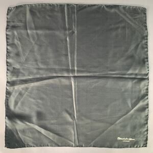 TURNBULL & ASSER Black Cream Signature Silk Pocket Square